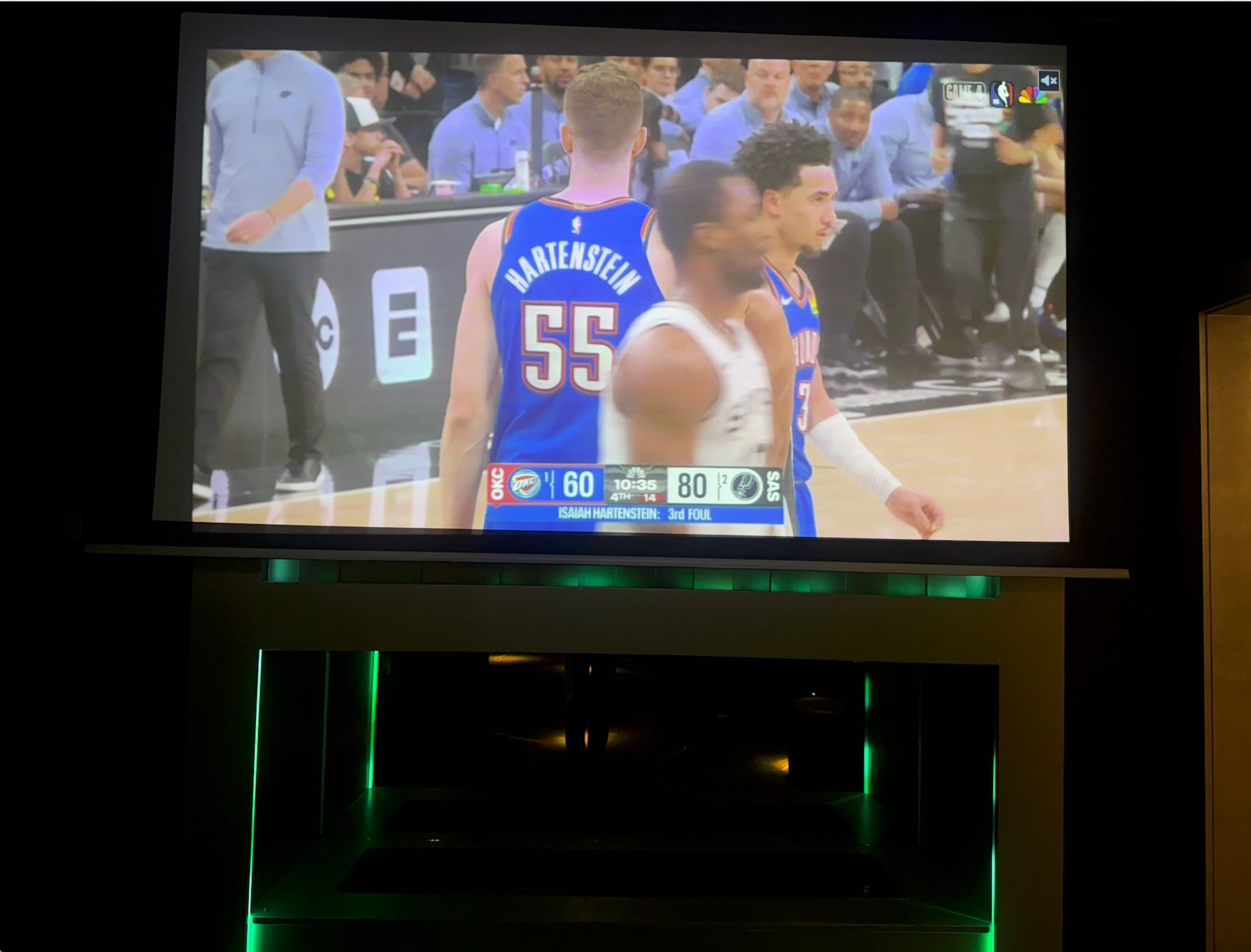 NBA playoffs on the screens at The Arena