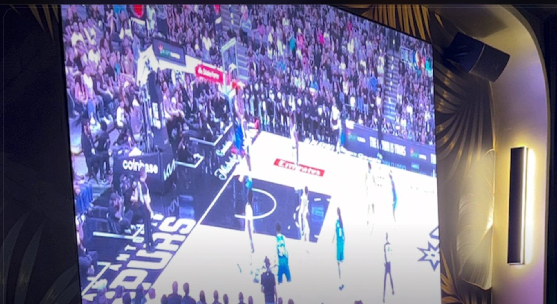 A live game on The Arena's big screen